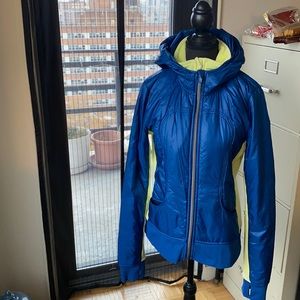 LULULEMON nylon / velour jacket. Rain resistant. A bit stretchy.